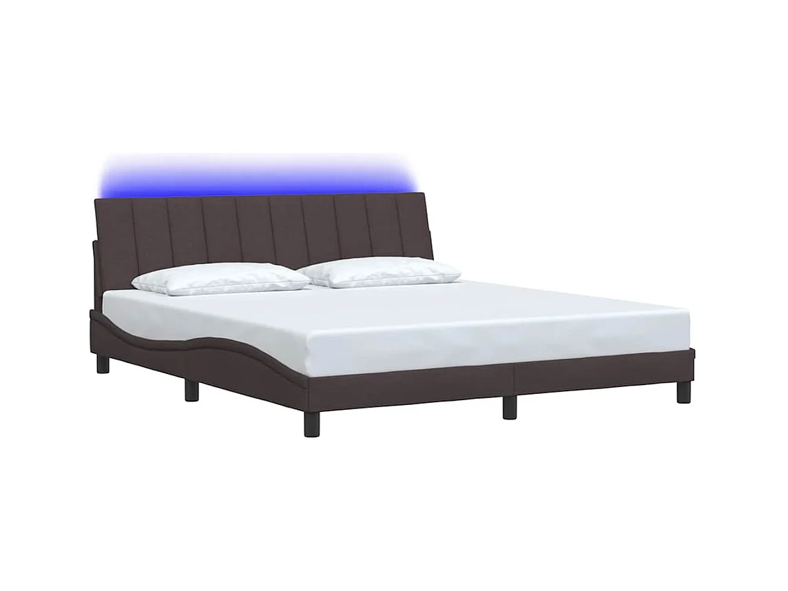 Letto per adulti | Letto matrimoniale | Giroletto senza Materasso Hanko Marrone Scuro 180x200 cm Tessuto