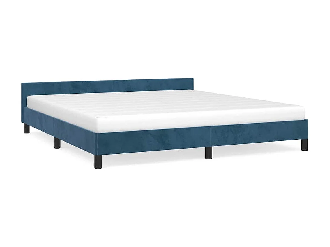 Lit double | Lit adulte | Cadre de lit bleu foncé 180x200 cm velours