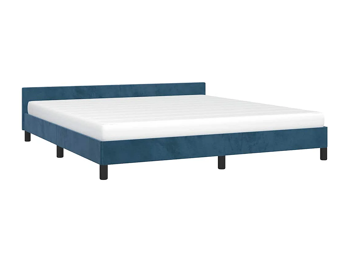 Lit double | Lit adulte | Cadre de lit bleu foncé 180x200 cm velours
