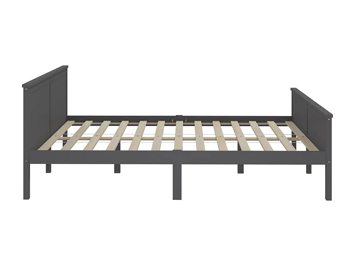 Lit double | Lit adulte | Cadre de lit bois massif de pin gris 200x200 cm