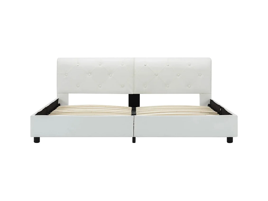 Letto per adulti | Letto matrimoniale | Giroletto Bianco in Similpelle 160x200 cm