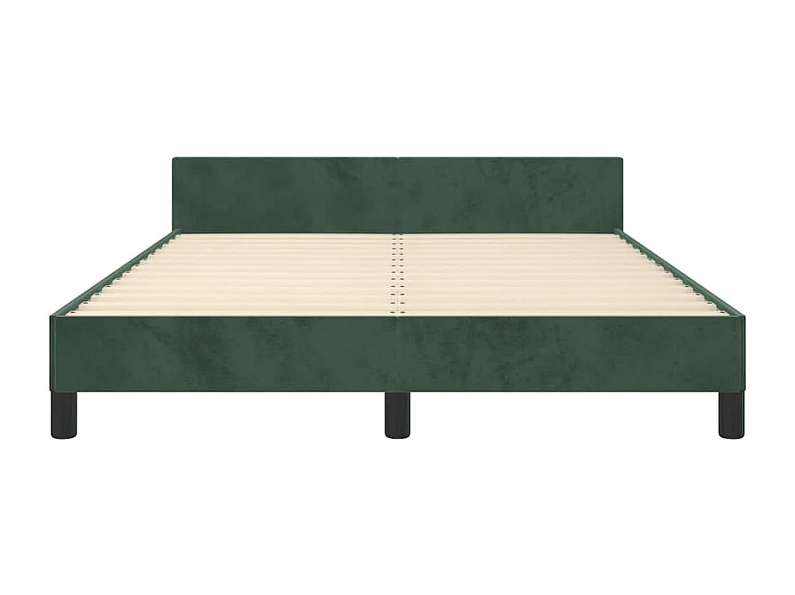 Lit double | Lit adulte | Cadre de lit vert foncé 140x200 cm velours