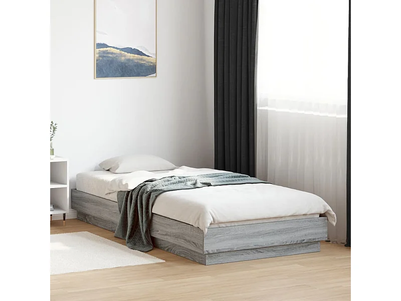 Lit simple | Lit adulte, enfant | Cadre de lit sonoma gris 100x200 cm