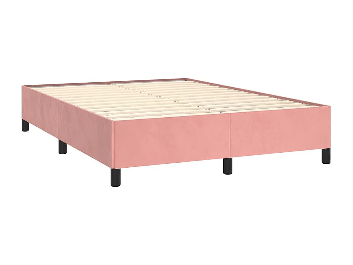 Lit double | Lit adulte | Cadre de lit rose 140x200 cm velours