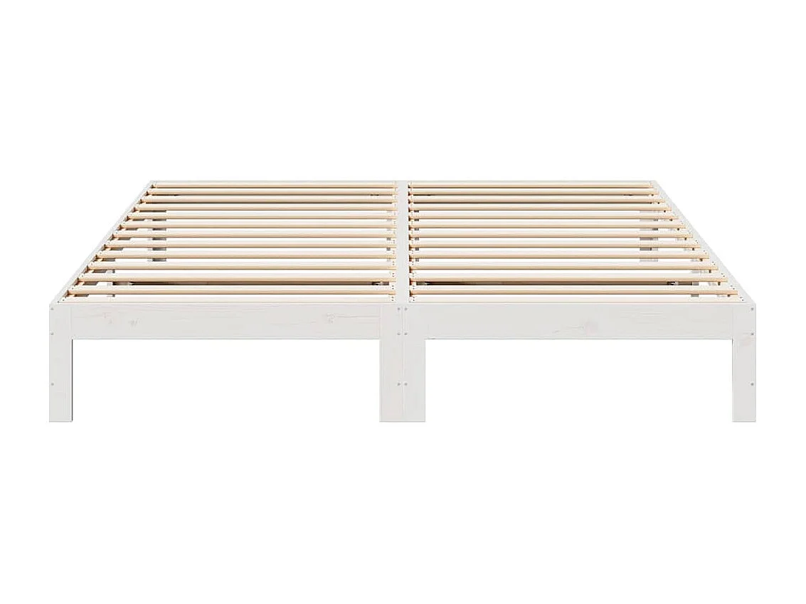 Letto per adulti | Letto matrimoniale | Giroletto senza Materasso Bianco 180x200 cm Legno Massello Pino