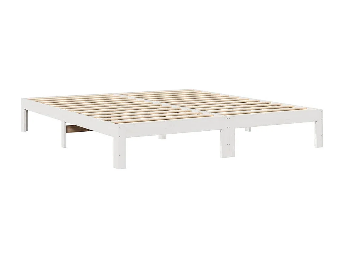 Letto per adulti | Letto matrimoniale | Giroletto senza Materasso Bianco 180x200 cm Legno Massello Pino