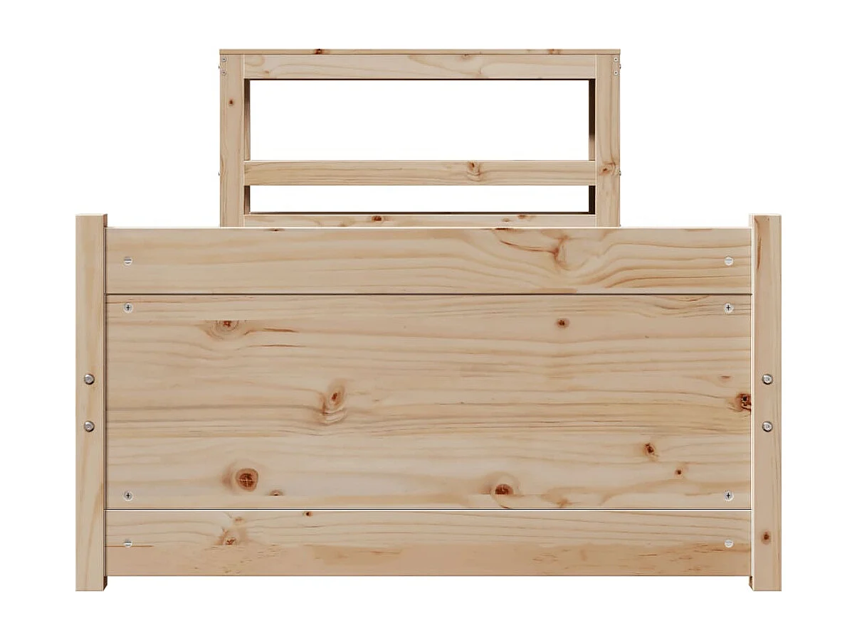 Letto per adulti | Letto singolo | Giroletto con Testiera 75x190 cm in Legno Massello di Pino