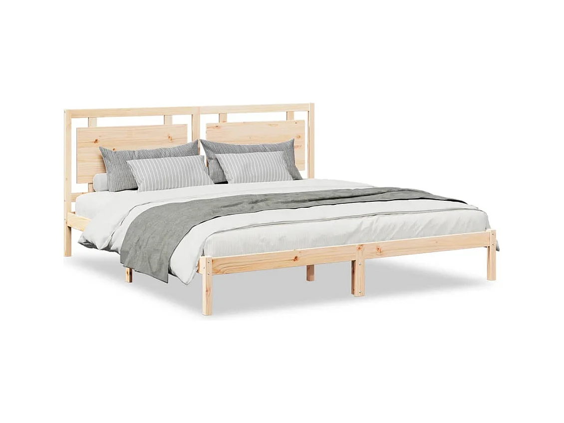 Letto per adulti | Letto matrimoniale | Giroletto Extra Lungo senza Materasso 180x220 cm Legno Massello