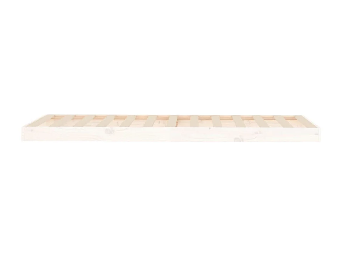 Lit simple | Lit adulte, enfant | Cadre de lit blanc 75x190 cm bois de pin massif