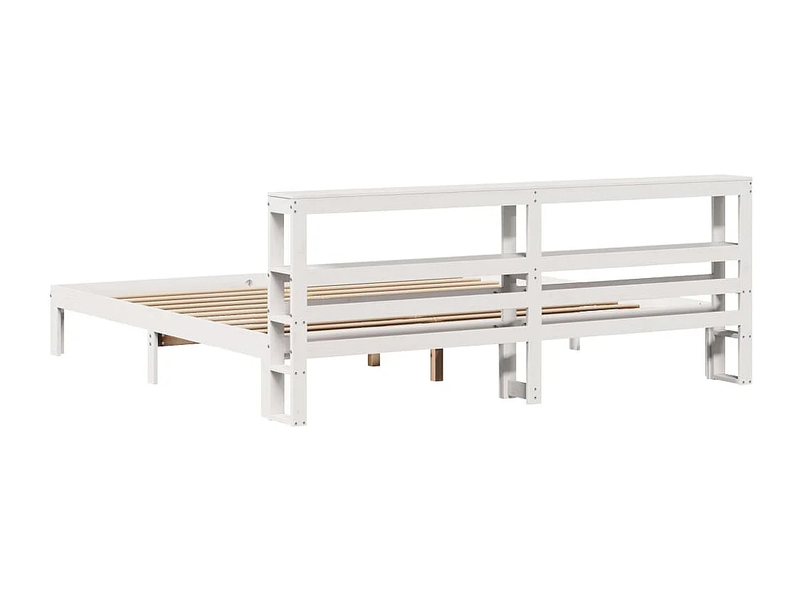 Letto per adulti | Letto matrimoniale | Giroletto con Testiera senza Materasso Bianco 180x200 cm