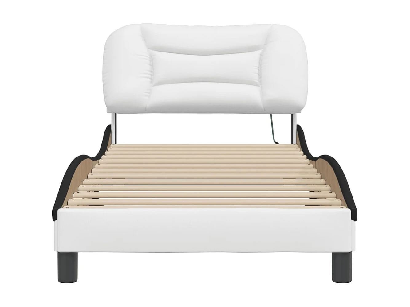 Lit simple | Lit adulte, enfant | Cadre de lit avec LED blanc et noir 80x200 cm