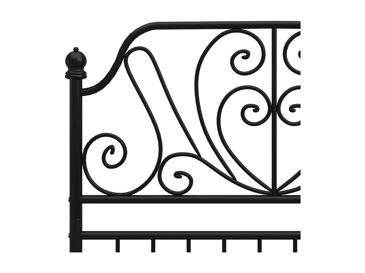 Lit simple | Lit adulte, enfant | Cadre de lit noir métal 100x200 cm