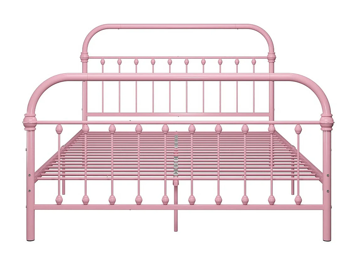 Lit simple | Lit adulte, enfant | Cadre de lit rose métal 120x200 cm