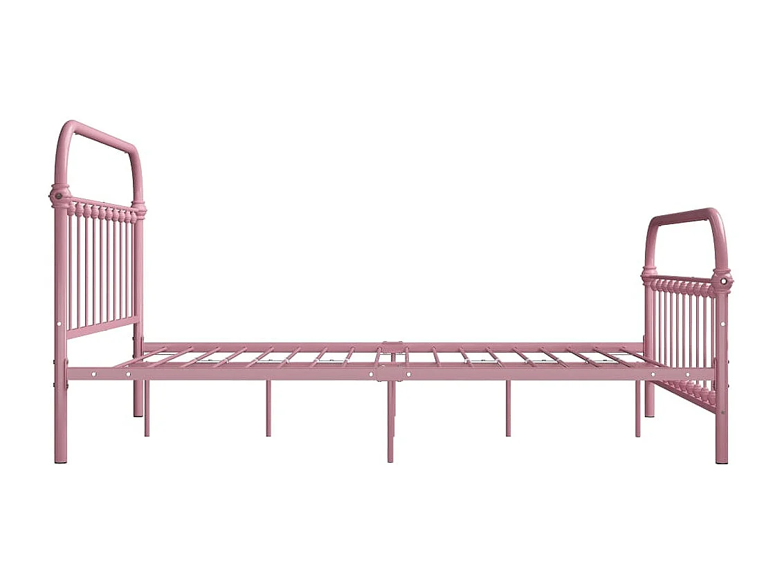 Lit simple | Lit adulte, enfant | Cadre de lit rose métal 120x200 cm