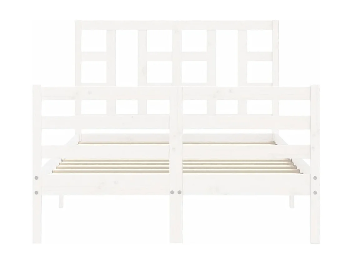 Lit simple | Lit adulte, enfant | Cadre de lit blanc 120x200 cm bois massif