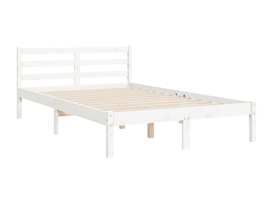 Lit simple | Lit adulte, enfant | Cadre de lit blanc 120x200 cm bois massif