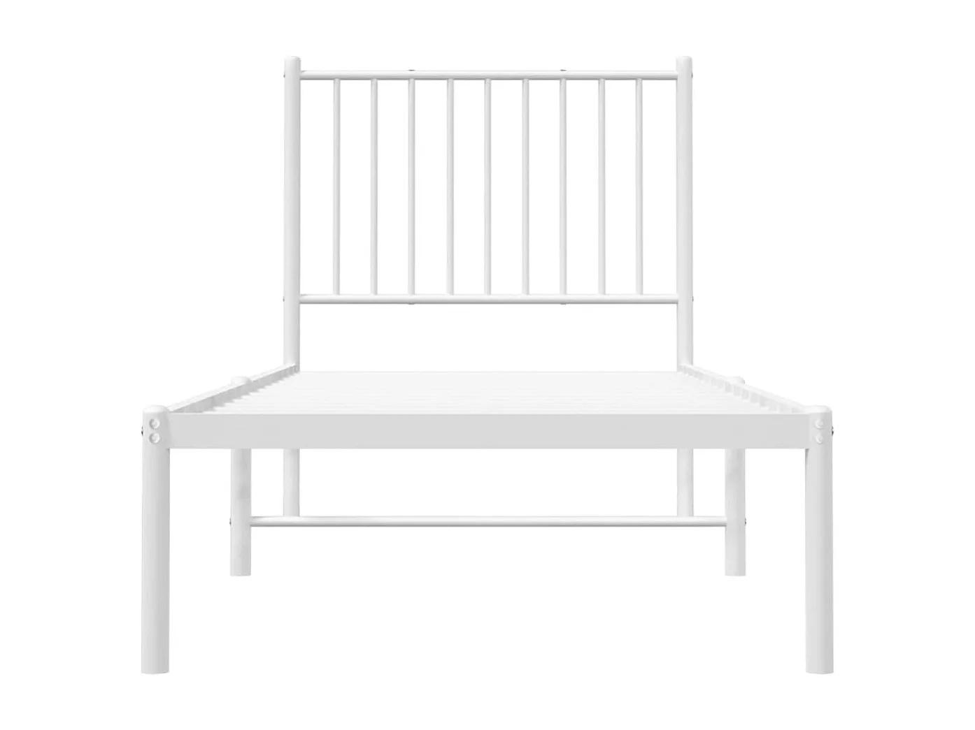 Lit simple | Lit adulte, enfant | Cadre de lit métal avec tête de lit blanc 75x190cm