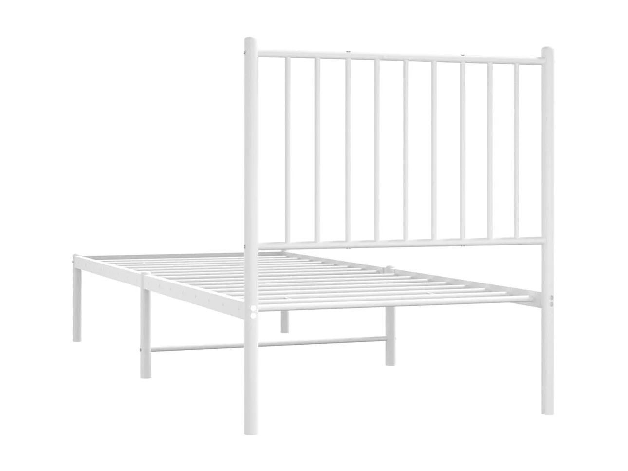 Lit simple | Lit adulte, enfant | Cadre de lit métal avec tête de lit blanc 75x190cm