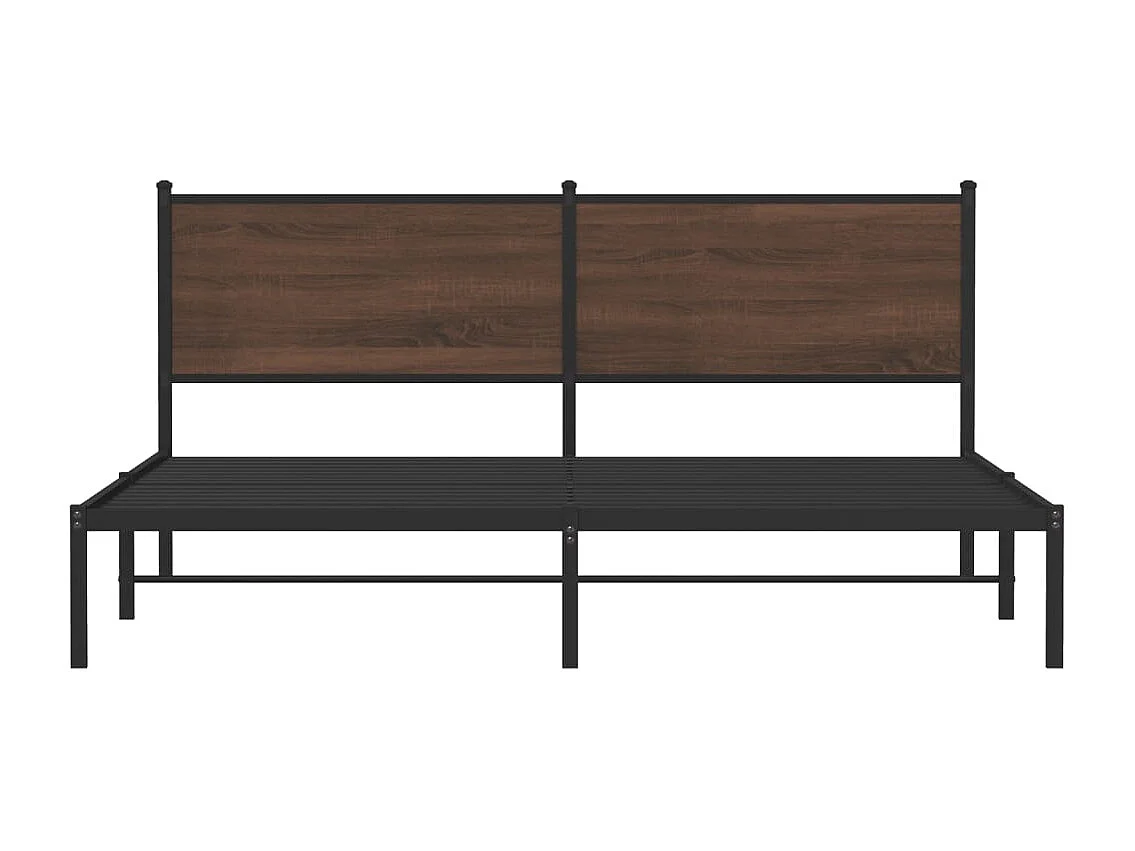 Lit double | Lit adulte | Cadre de lit en métal chêne marron 183x213 cm