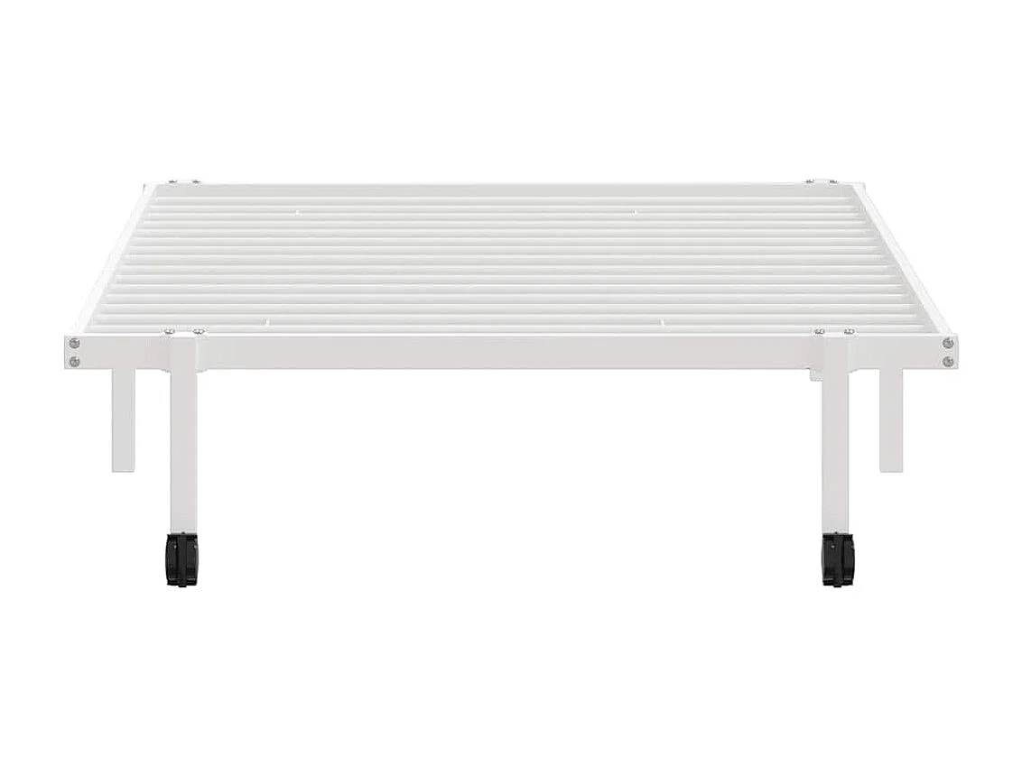 Lit simple | Lit adulte, enfant | Cadre de lit pliable blanc 100x190 cm acier