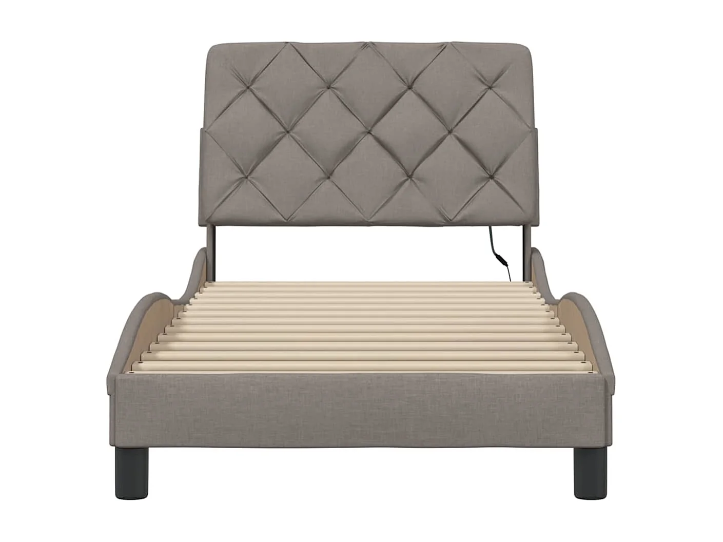 Lit simple | Lit adulte, enfant | Cadre de lit avec LED taupe 80x200 cm tissu