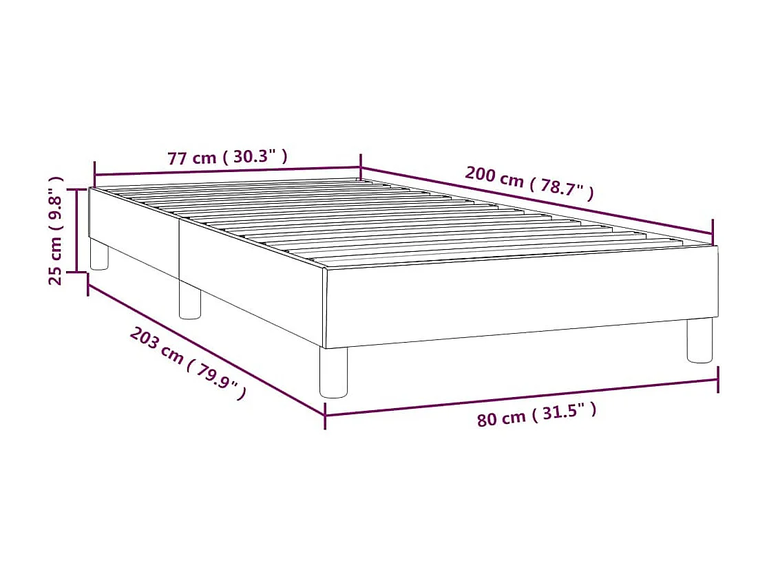 Lit simple | Lit adulte, enfant | Cadre de lit noir 80x200 cm velours