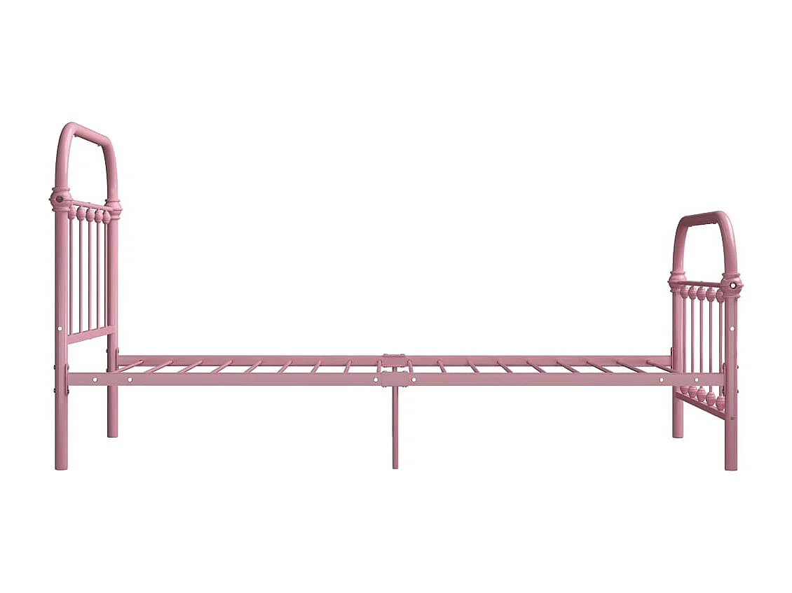 Lit simple | Lit adulte, enfant | Cadre de lit rose métal 90x200 cm