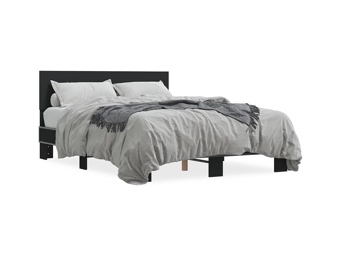Lit double | Lit adulte | Cadre de lit noir 140x190 cm