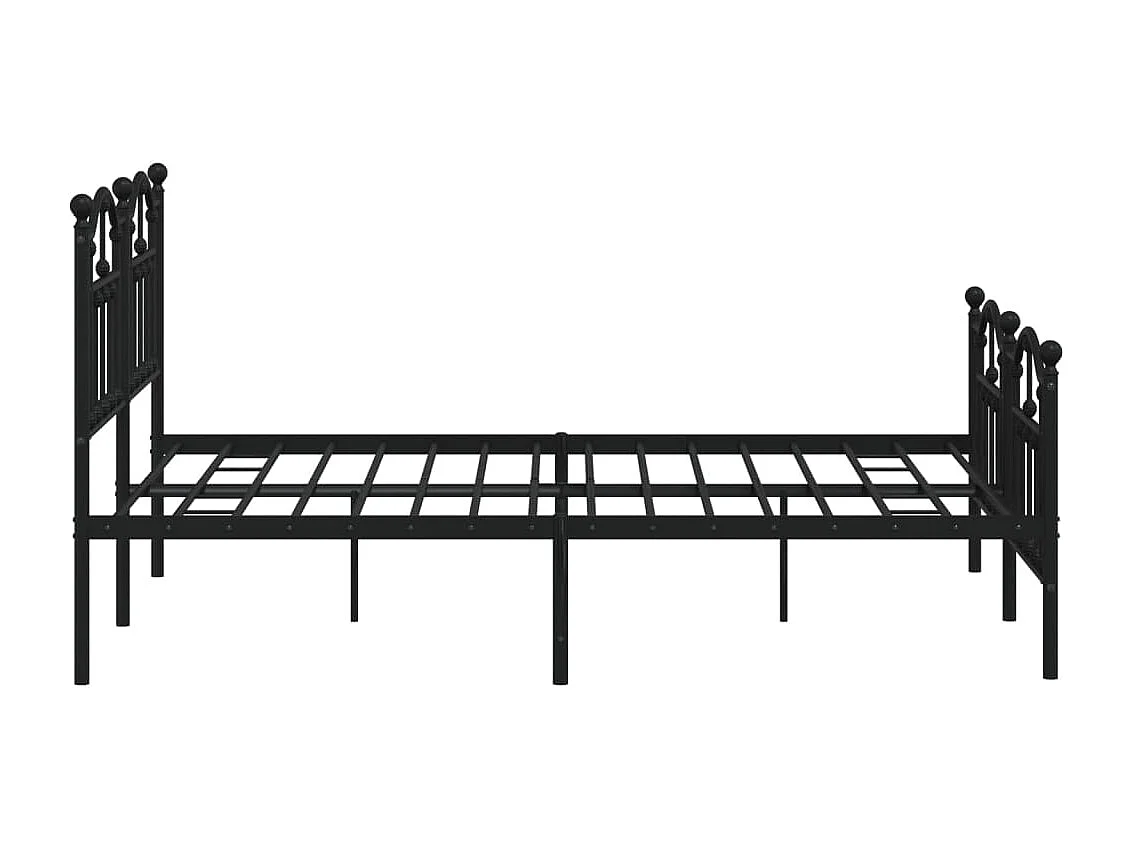 Lit double | Lit adulte | Cadre de lit métal avec pied de lit noir 140x190cm