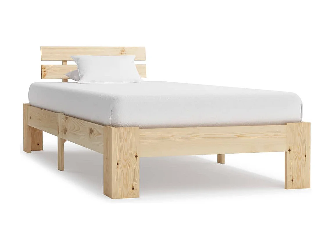 Lit simple | Lit adulte, enfant | Cadre de lit bois de pin massif 90x200 cm
