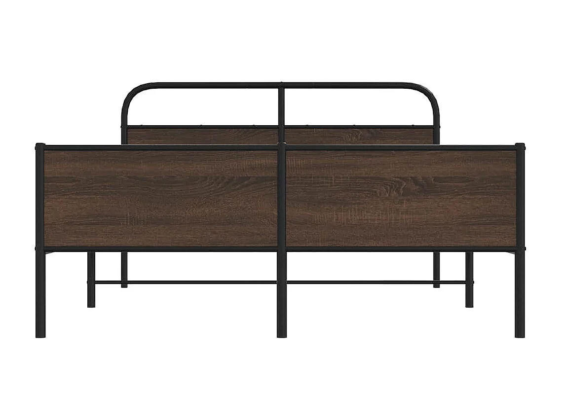 Letto per adulti | Letto matrimoniale | Giroletto senza Materaso in Metallo Rovere Marrone 150x200 cm