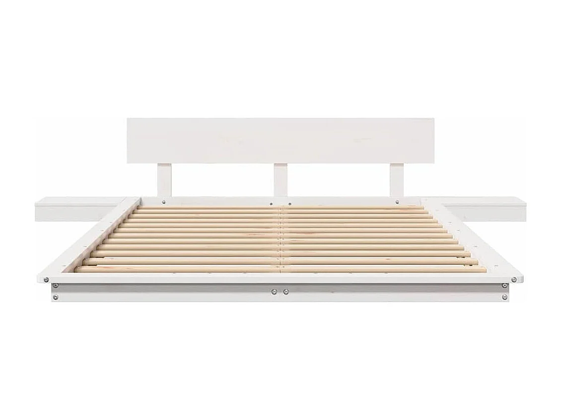 Lit simple | Lit adulte, enfant | Cadre de lit Blanc 120x190 cm bois
