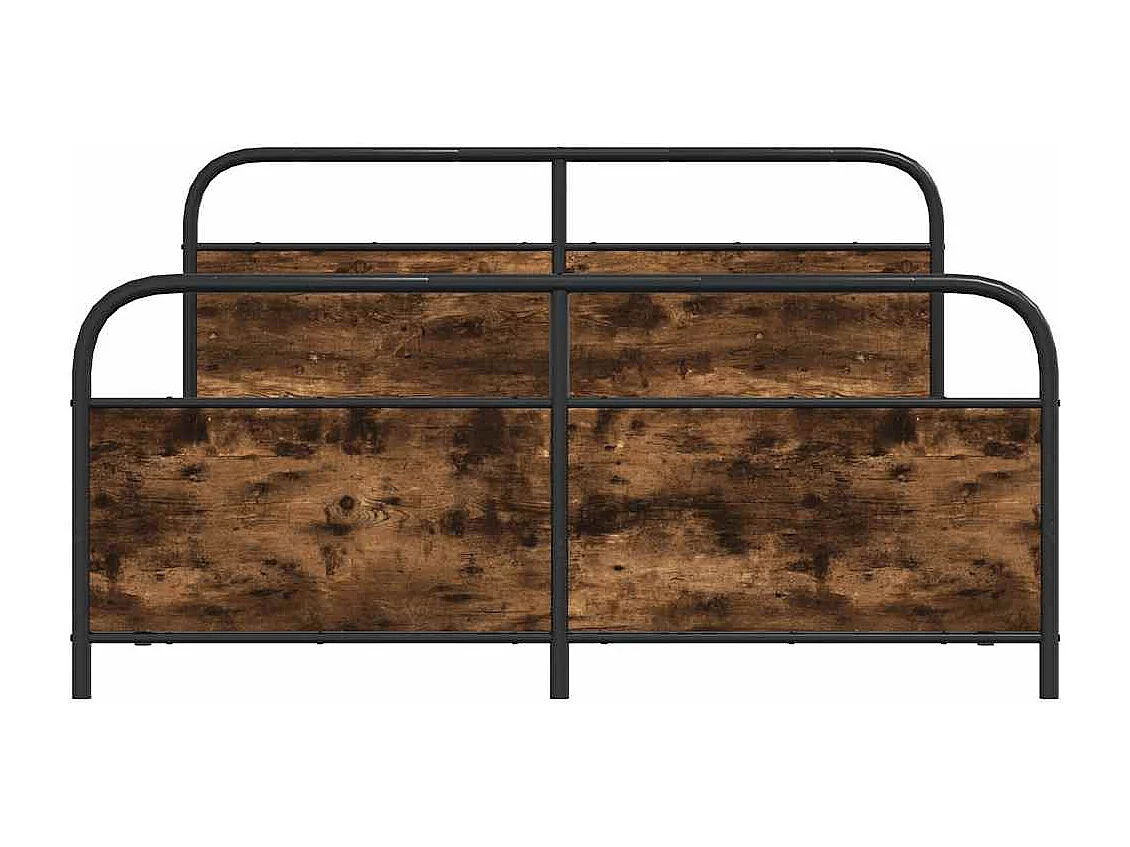 Letto per adulti | Letto matrimoniale | Giroletto senza Materaso in Metallo Rovere Fumo 150x200 cm