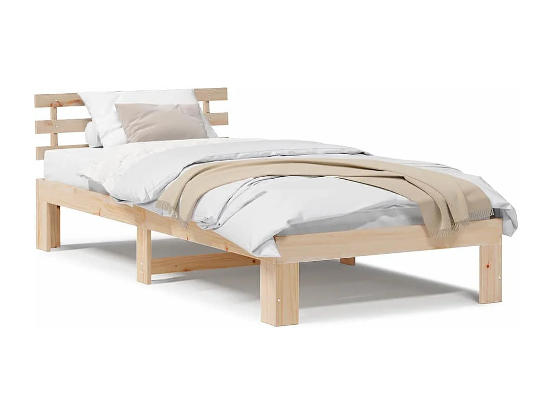 Lit simple | Lit adulte, enfant | Cadre de lit Marron 90x190 cm Bois de pin massif