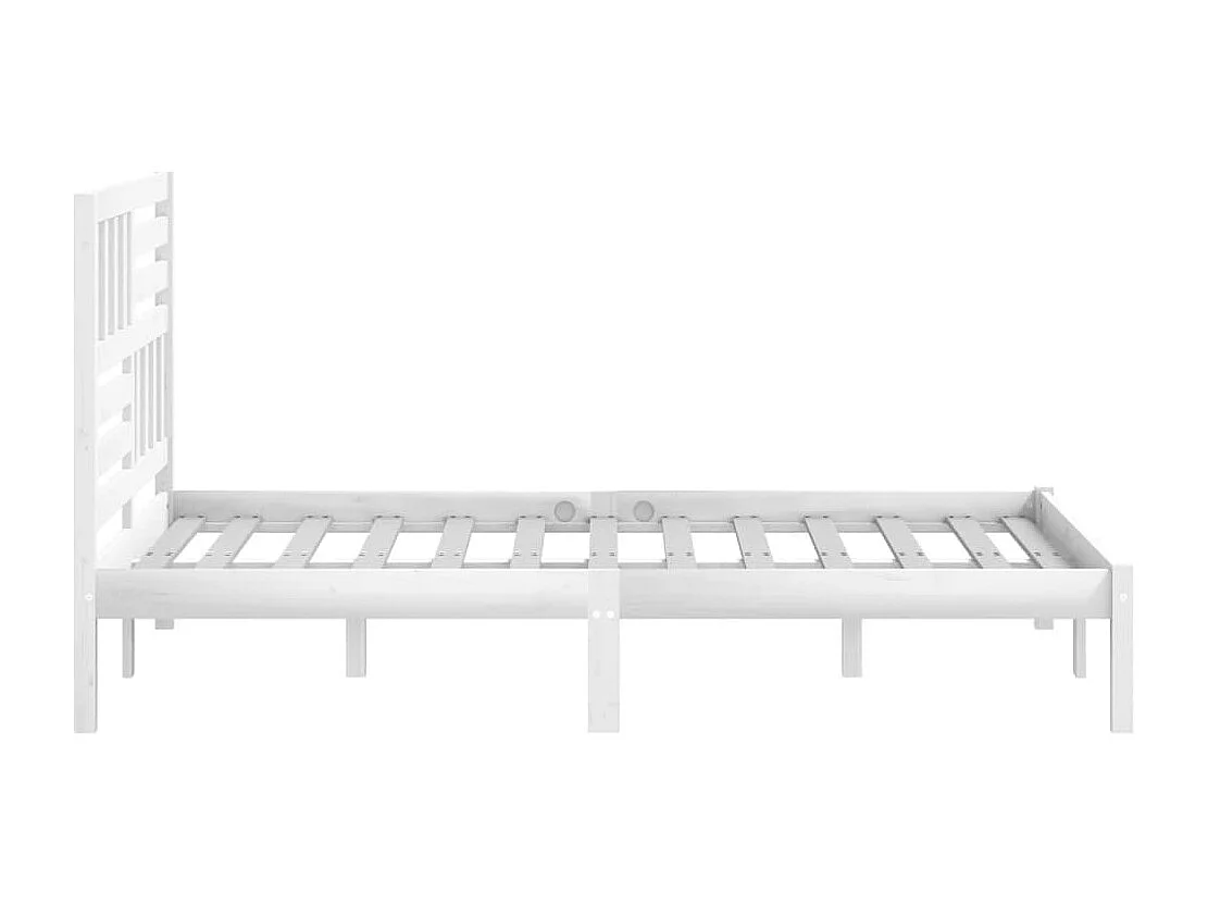 Lit double | Lit adulte | Cadre de lit blanc bois de pin massif 140x200 cm