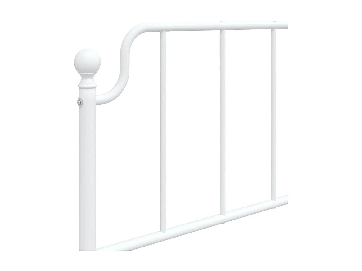 Lit simple | Lit adulte, enfant | Cadre de lit métal avec tête de lit blanc 75x190cm