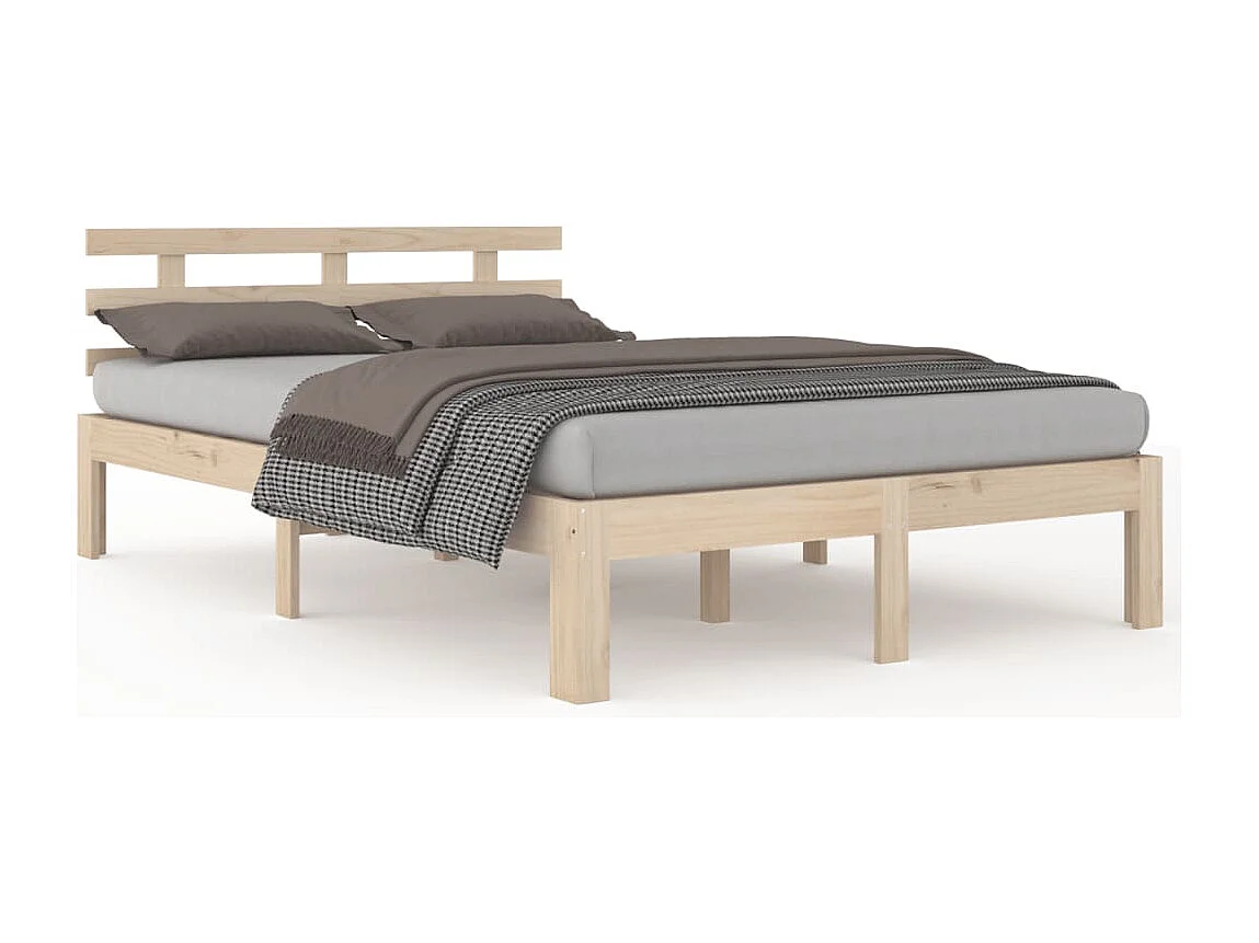 Lit double | Lit adulte | Cadre de lit bois massif 150x200 cm
