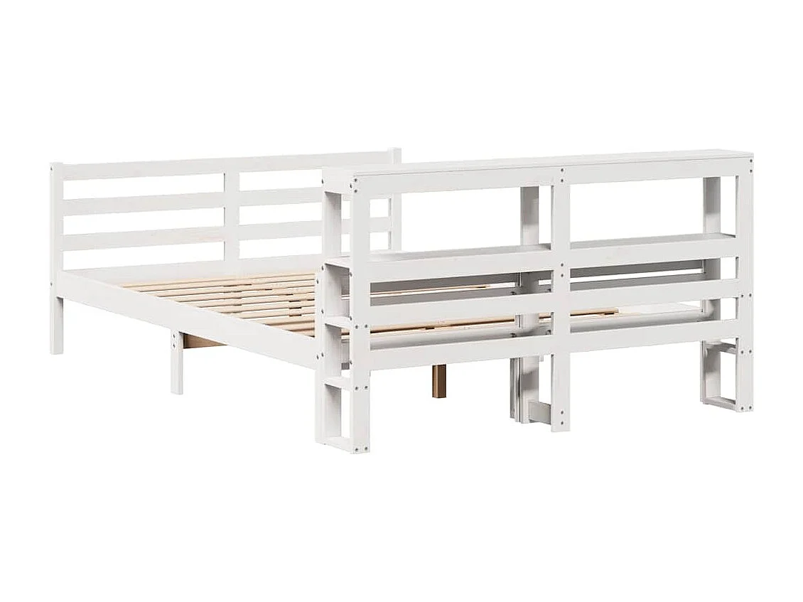 Letto per adulti | Letto matrimoniale | Giroletto con Testiera 160x200 cm in Legno Massello di Pino