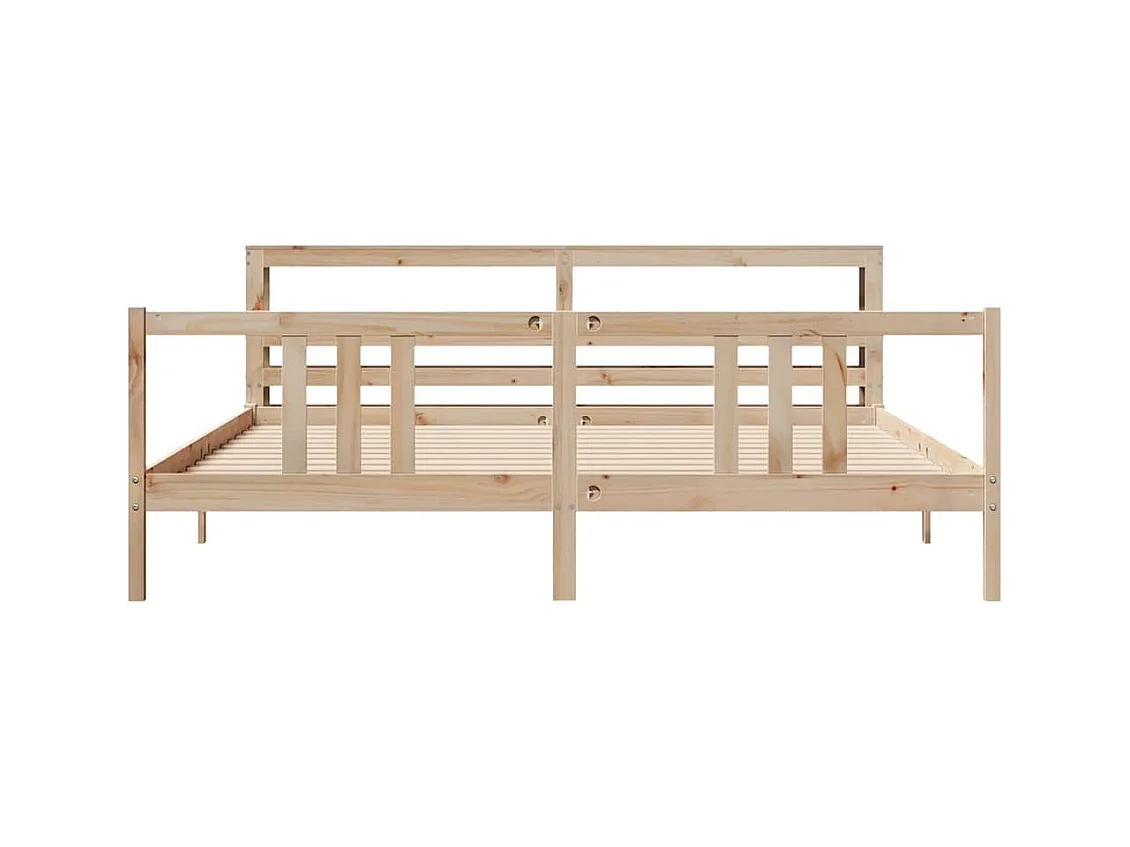 Letto per adulti | Letto matrimoniale | Giroletto con Testiera 180x200 cm Massello Pino