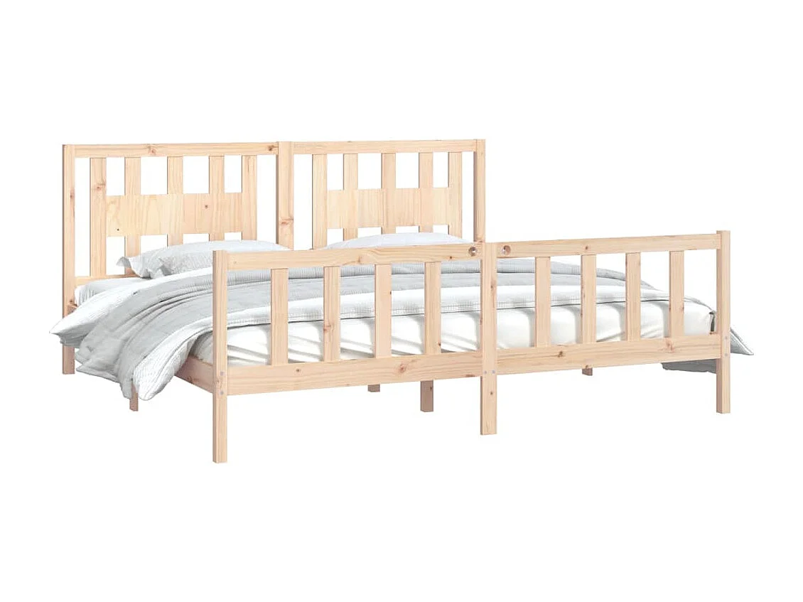 Lit double | Lit adulte | Cadre de lit bois massif de pin 200x200 cm