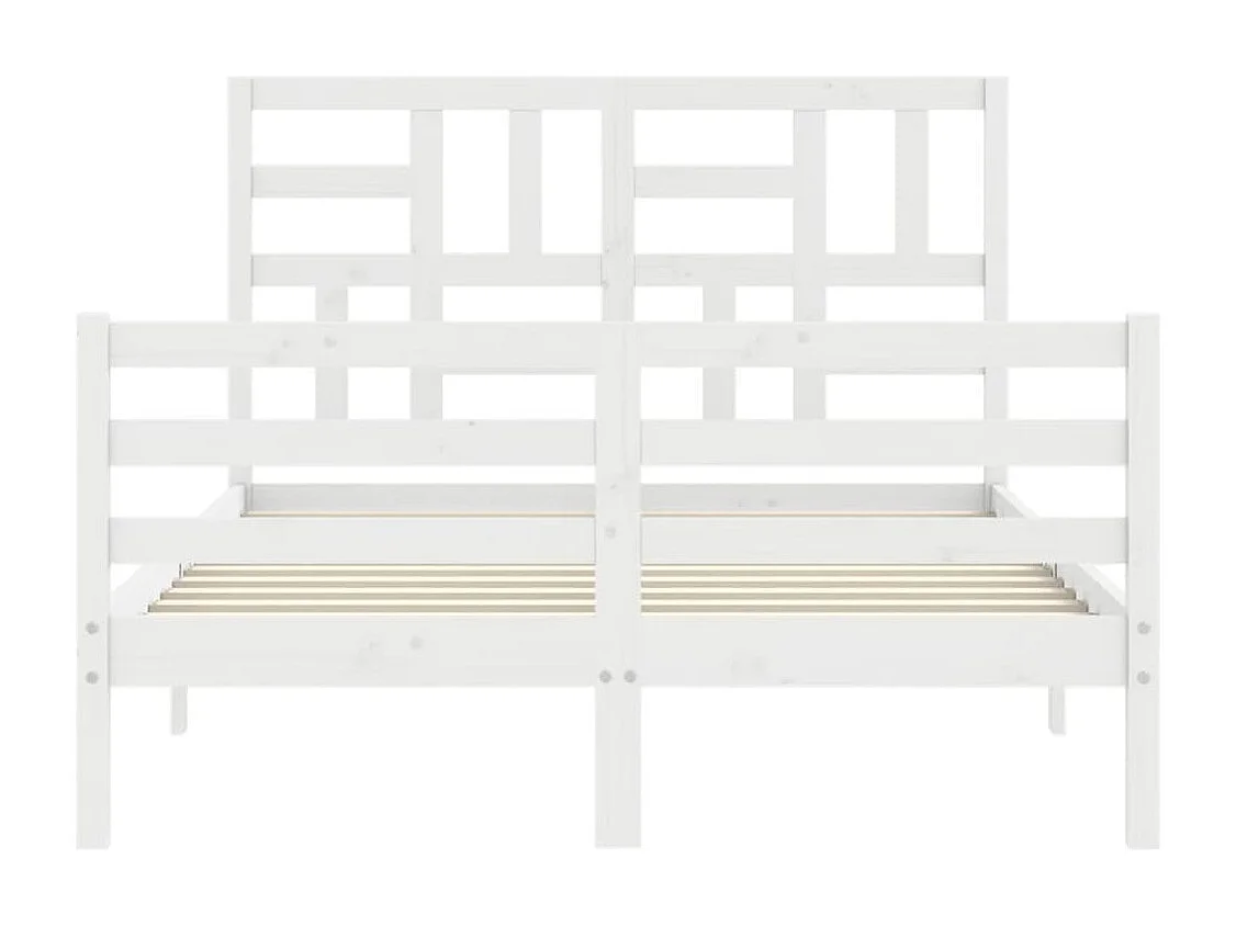 Lit simple | Lit adulte, enfant | Cadre de lit blanc 120x200 cm bois massif