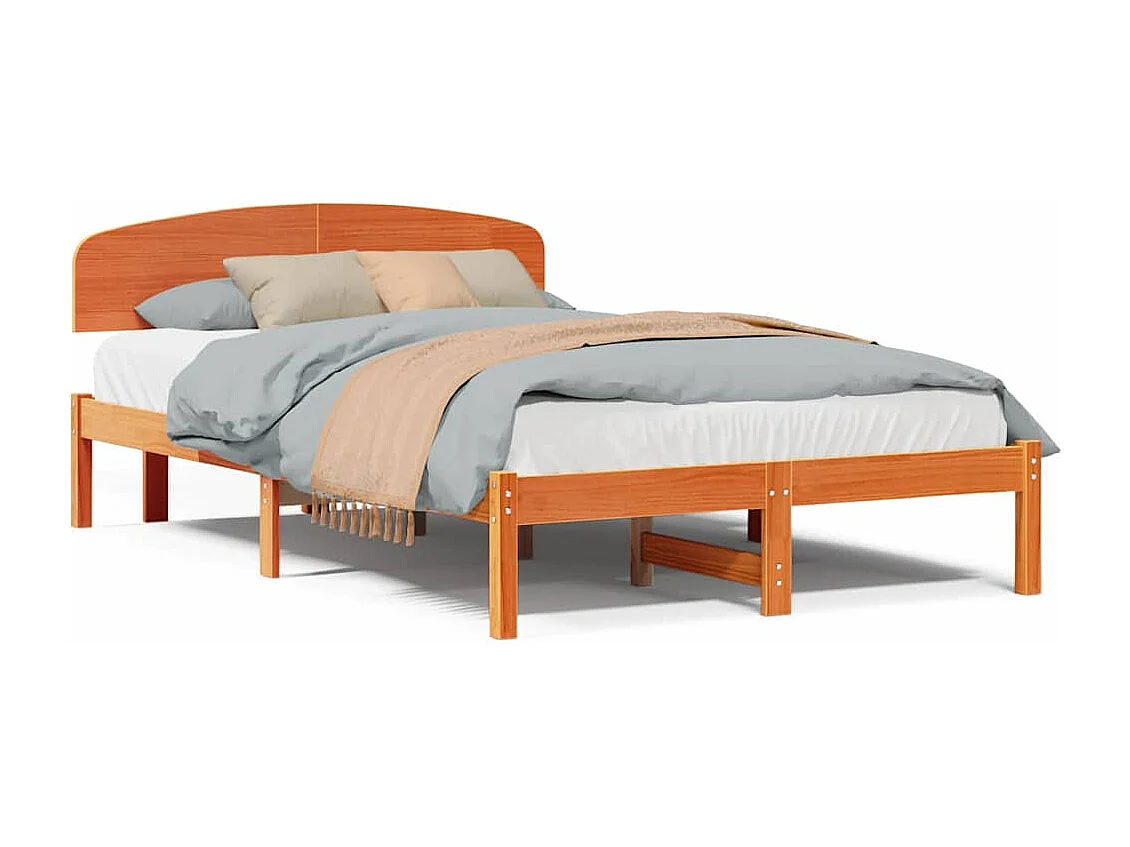 Lit simple | Lit adulte, enfant | Cadre de lit Marron 120x200 cm Bois de pin massif