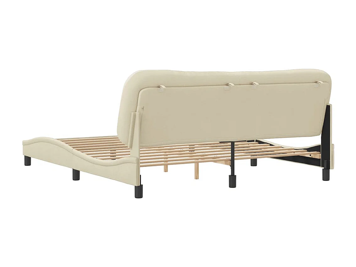 Lit double | Lit adulte | Cadre de lit crème 180x200 cm tissu