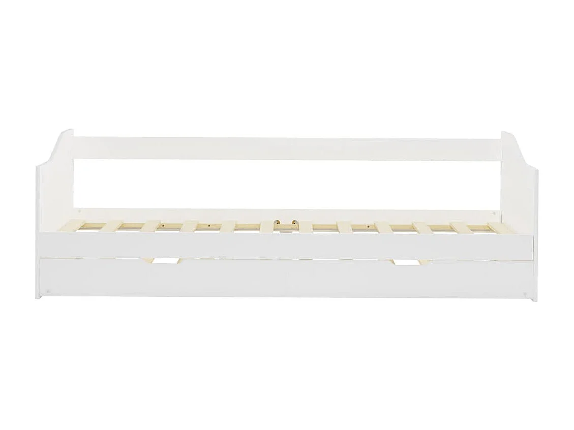 Lit simple | Lit adulte, enfant | Cadre de lit extensible blanc bois de pin 90x200cm