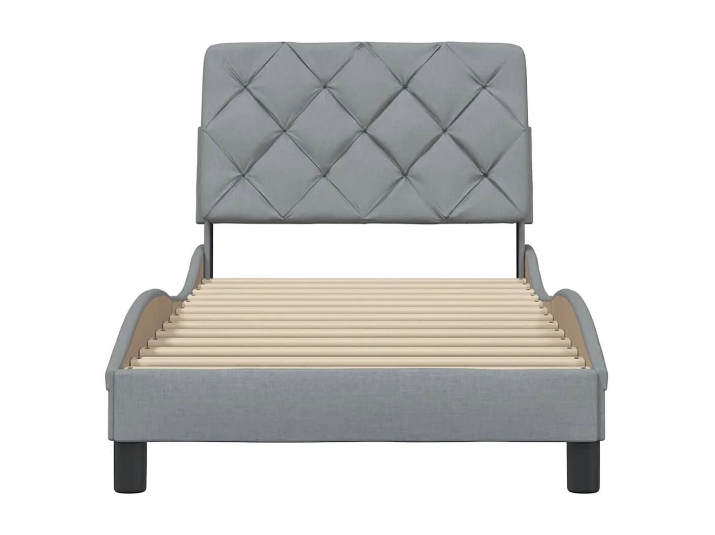 Letto per adulti | Letto singolo | Giroletto senza Materasso Grigio Chiaro 80x200 cm Tessuto