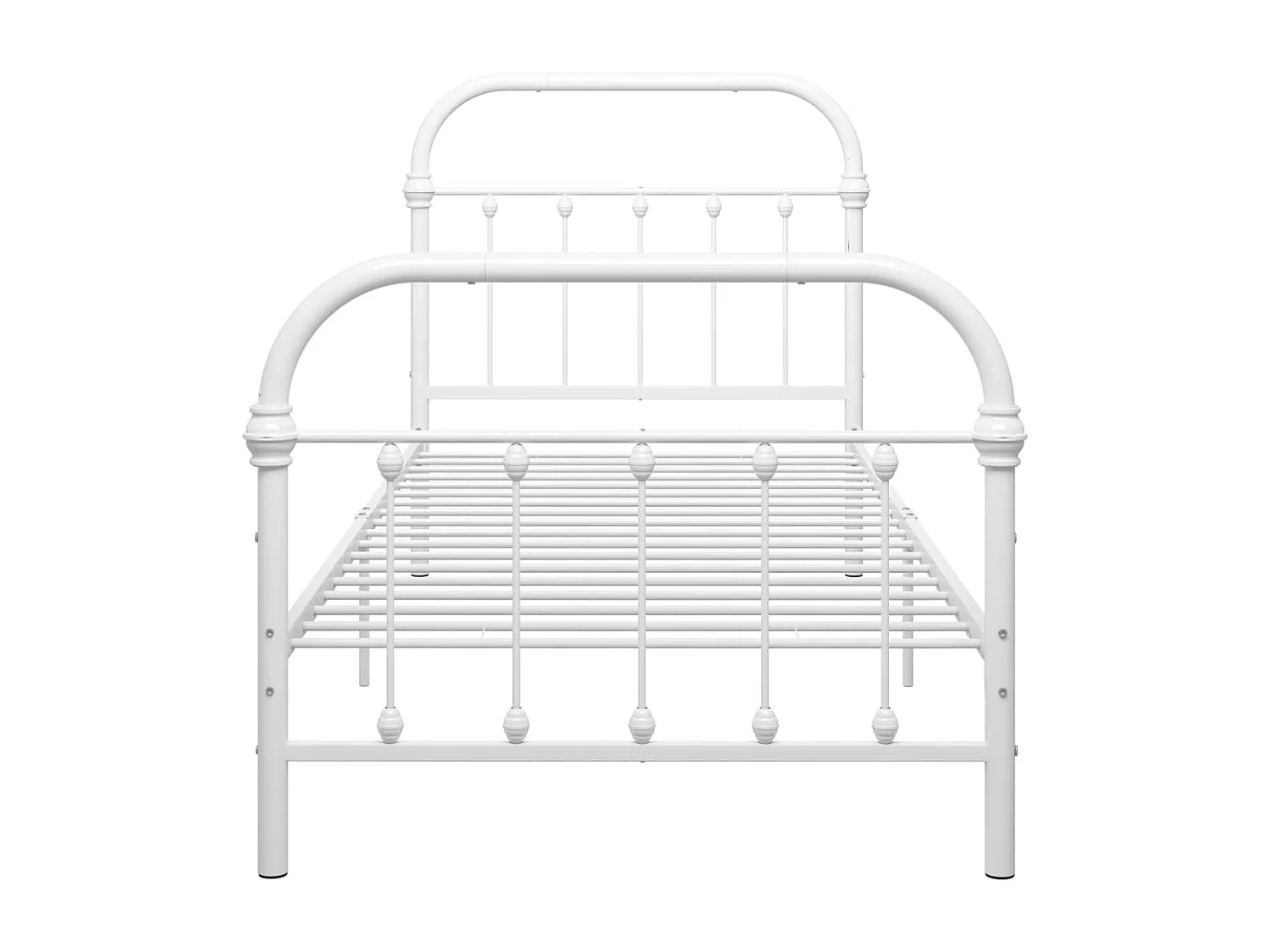 Lit simple | Lit adulte, enfant | Cadre de lit blanc métal 90x200 cm