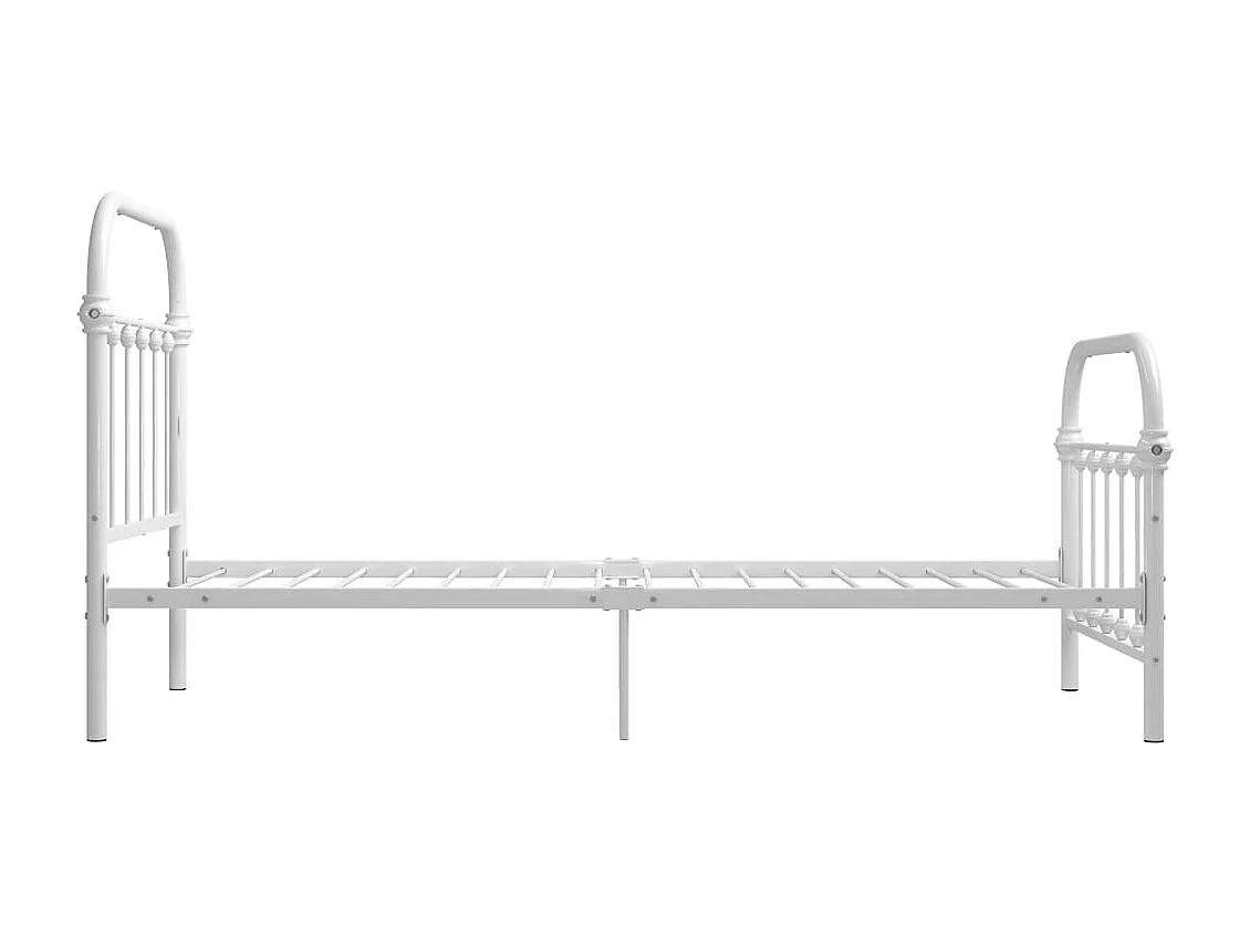 Lit simple | Lit adulte, enfant | Cadre de lit blanc métal 90x200 cm