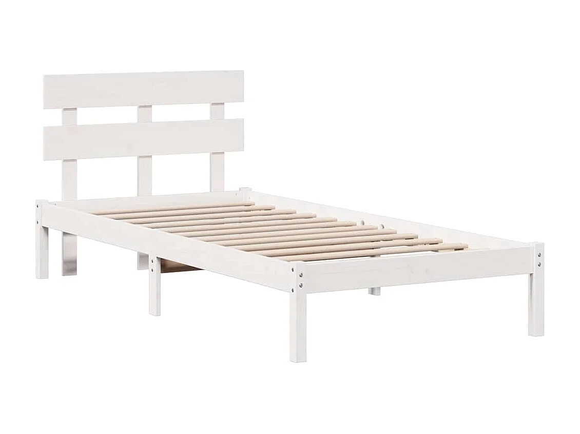 Lit simple | Lit adulte, enfant | Cadre de lit Blanc 90x190 cm Bois de pin massif