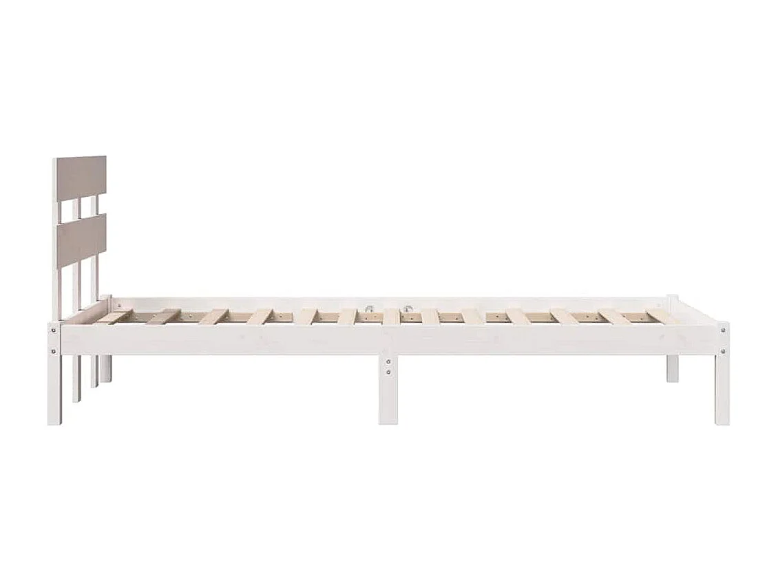 Lit simple | Lit adulte, enfant | Cadre de lit Blanc 90x190 cm Bois de pin massif