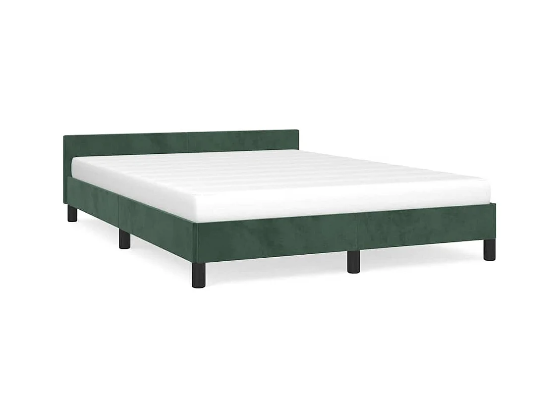 Lit double | Lit adulte | Cadre de lit vert foncé 140x190 cm velours